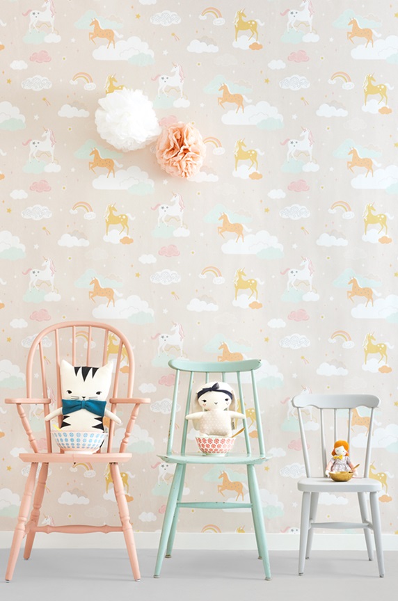 Majvillan, tapet till barnrummet Rainbow treasures, lovely pastel pink - Image 4