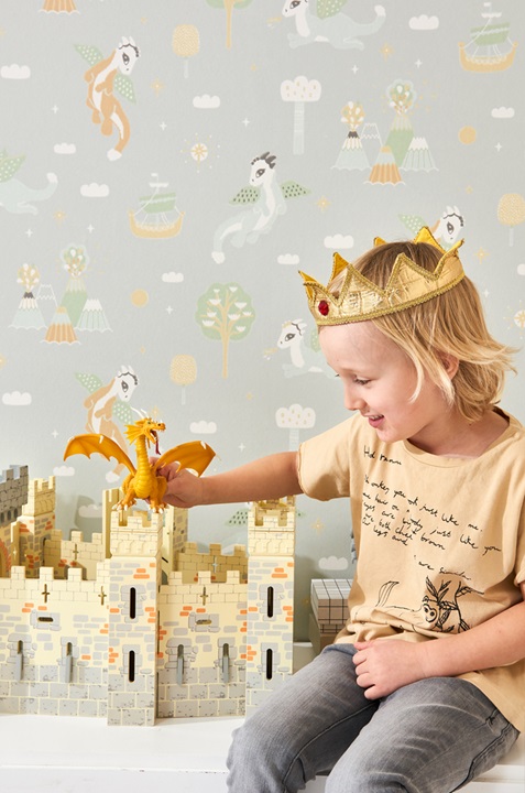 Majvillan, tapet till barnrummet Magical adventure, soft grey - Image 3