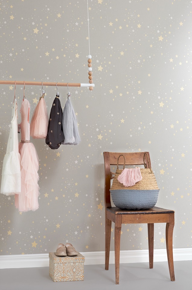 Majvillan, tapet till barnrummet Twinkle, mud grey - Image 2