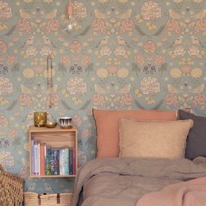 Majvillan, tapet till barnrummet June, sage green
