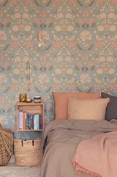 Majvillan, tapet till barnrummet June, sage green