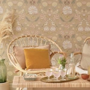 Majvillan, tapet till barnrummet June, honey beige