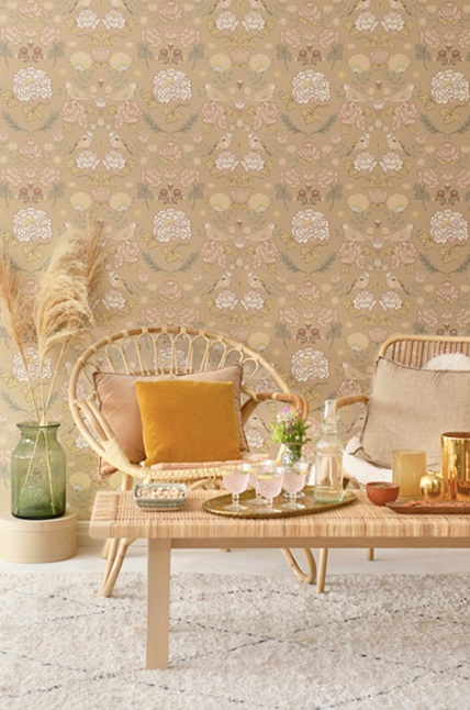 Majvillan, tapet till barnrummet June, honey beige - Image 2