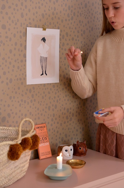 Majvillan, tapet till barnrummet Animal dots, soft brown - Image 2