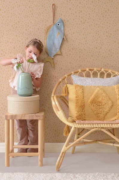 Majvillan, tapet till barnrummet Animal dots, dusty peach - Image 3