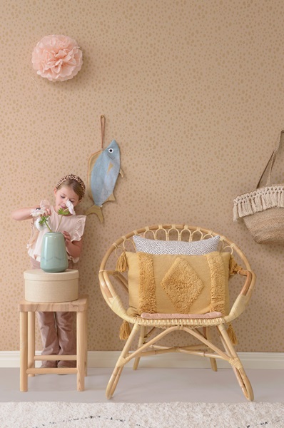 Majvillan, tapet till barnrummet Animal dots, dusty peach - Image 5