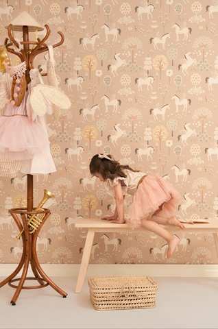 Majvillan, tapet till barnrummet True unicorns, old pink - Image 4