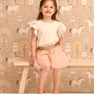 Majvillan, tapet till barnrummet True unicorns, old pink