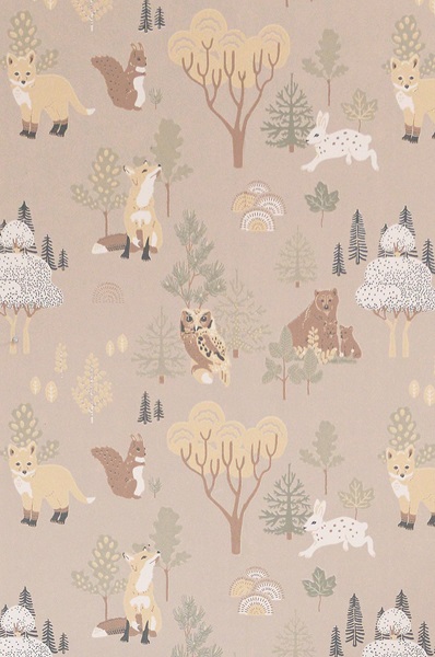 Majvillan, tapet till barnrummet Deep forest, soft beige - Image 4