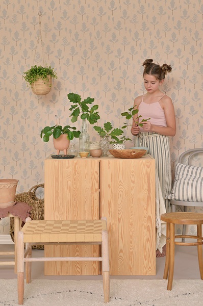 Majvillan, tapet till barnrummet Oak, nature beige - Image 5