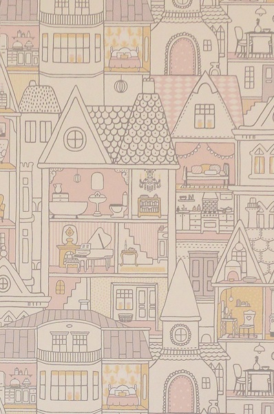 Majvillan, tapet till barnrummet Dollhouse, wool white - Image 6
