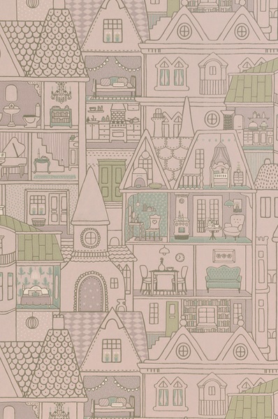 Majvillan, tapet till barnrummet Dollhouse, soft lilac - Image 6