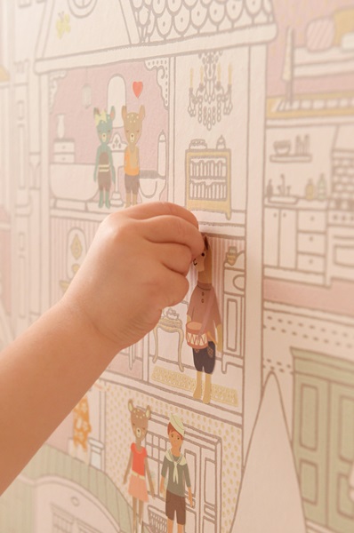 Majvillan, tapet till barnrummet Dollhouse, sunny pink - Image 4