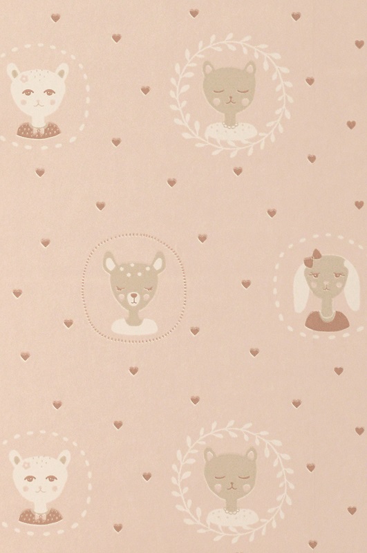 Majvillan, tapet till barnrummet Hearts, dusty warm pink - Image 6