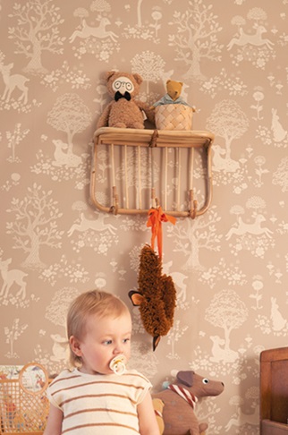Majvillan, tapet till barnrummet Summer fields, soft brown - Image 5