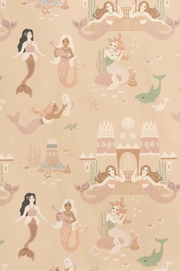 Majvillan, tapet till barnrummet Mermaid reef, sandy beige - Image 4