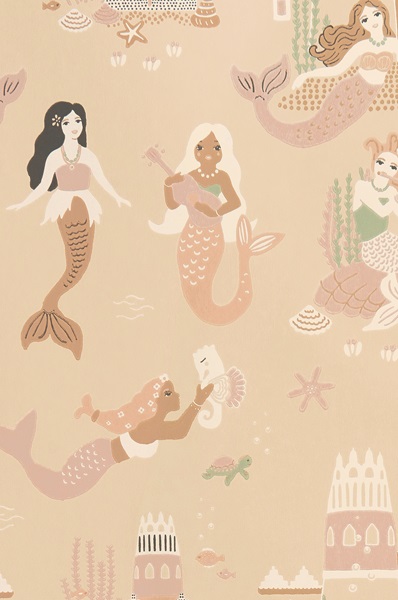 Majvillan, tapet till barnrummet Mermaid reef, sandy beige - Image 5