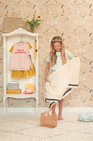 Majvillan, tapet till barnrummet Mermaid reef, sandy beige - Image 3