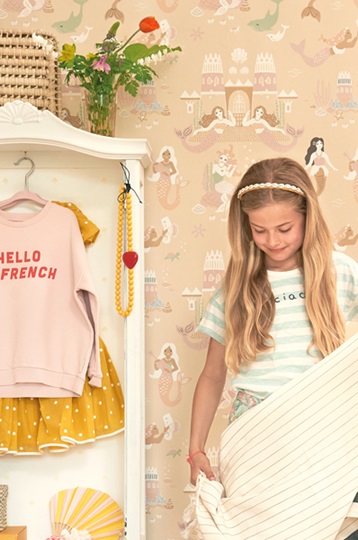 Majvillan, tapet till barnrummet Mermaid reef, sandy beige - Image 2