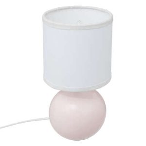 Bordslampa i keramik till barnrummet, vit/rosa