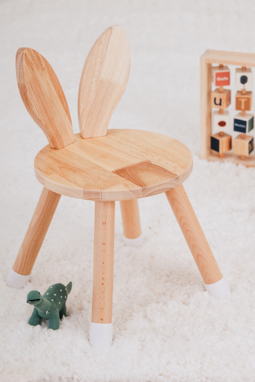 Babylove- bord med 2 kaninstolar, natur - Image 6