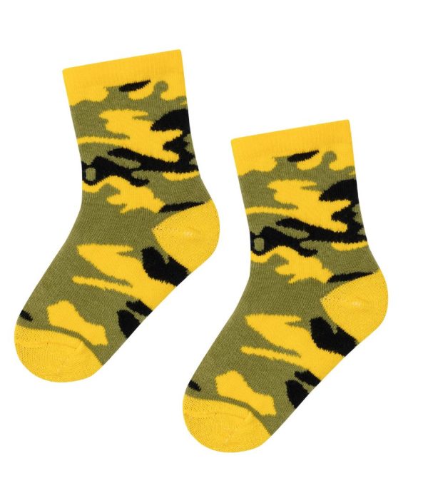 Yellow Camo Kids Sock - strumpor för barn