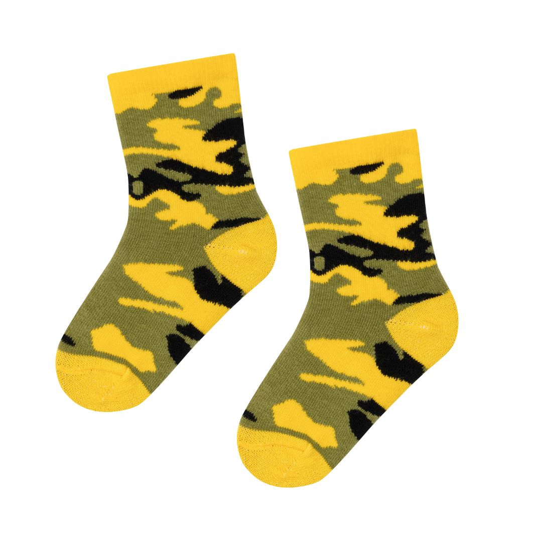 Yellow Camo Kids Sock - strumpor för barn