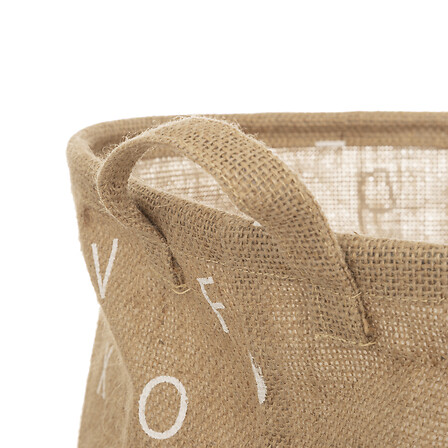 Jutekorg med alfabet, Ø35 cm, beige - Image 2