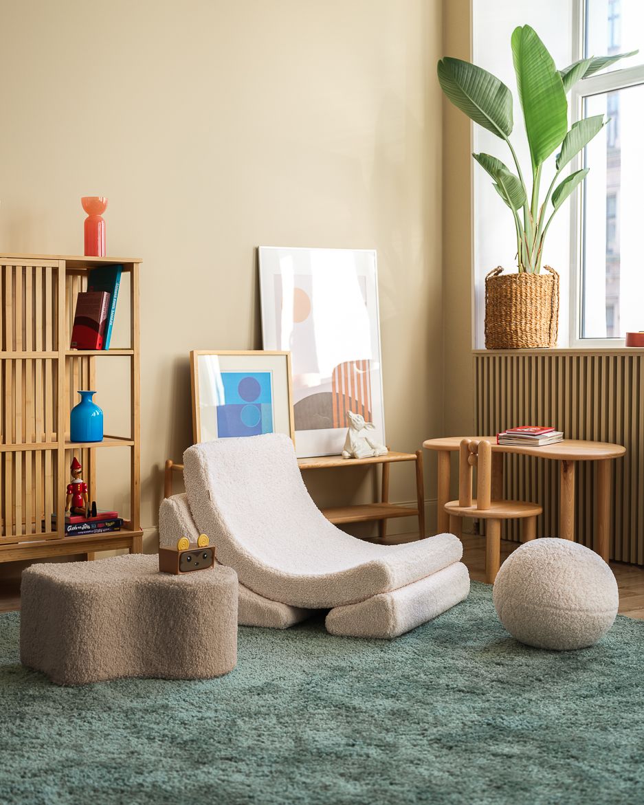 The Cloud Ottoman i teddytyg - Moln Puff till barnrummet - Image 3