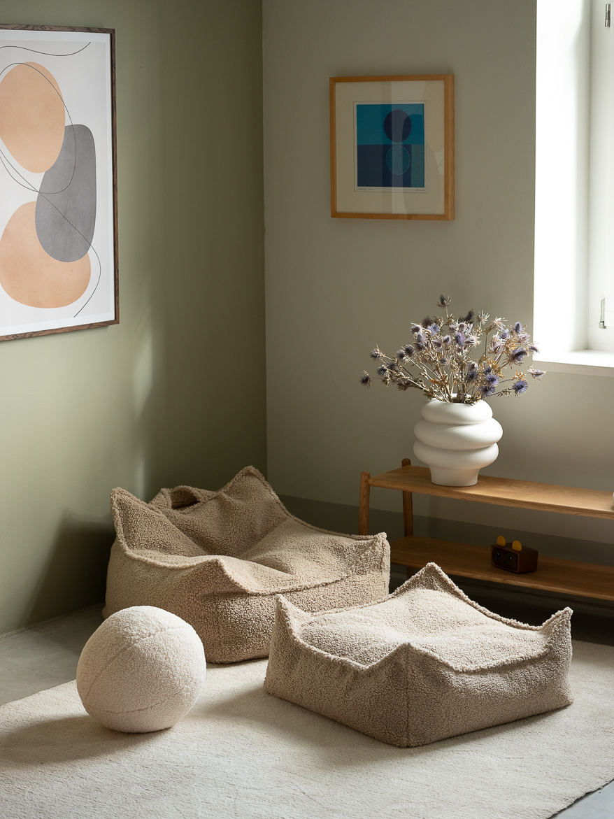 The Beanbag Ottoman i teddytyg - fotpall puff till saccosäckar - Image 7