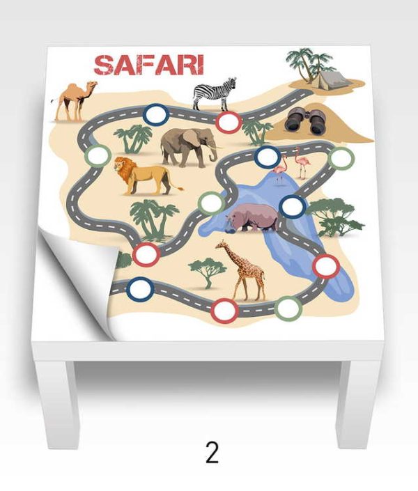 Safari klistermärke till Ikea Lack sidobord