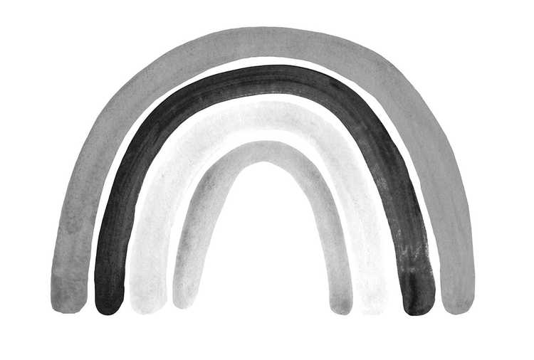 Babylove, svart/hvit rainbow, regnbue veggklistremerke