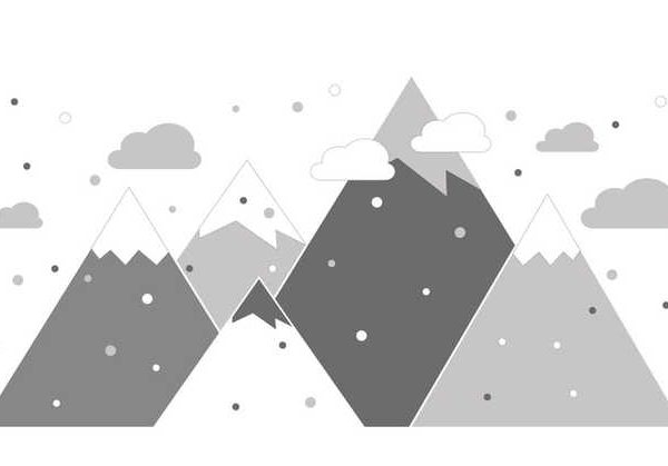 Grå berg väggklistermärke