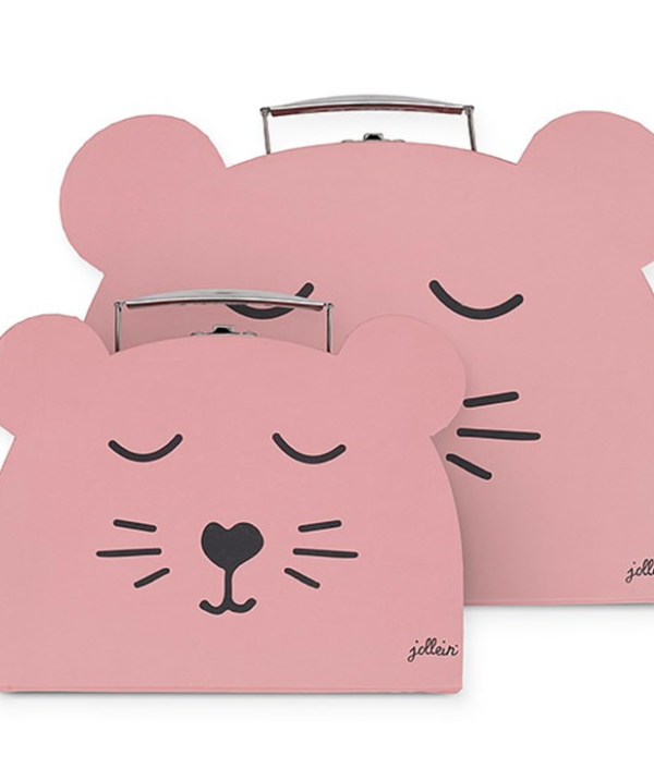 Jollein, förvaringslådor koffert 2 pack, animal club rouge