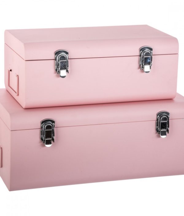 Rosa koffertförvaring, 2-pack