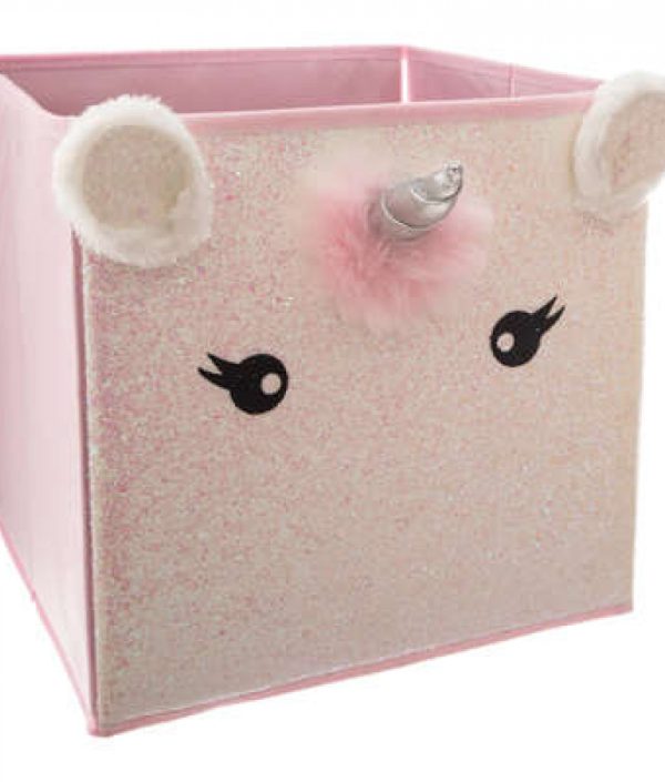 Förvaringskorg rosa enhörning