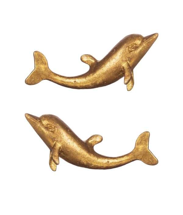Sass & Belle, knopp guld delfin 2-pack