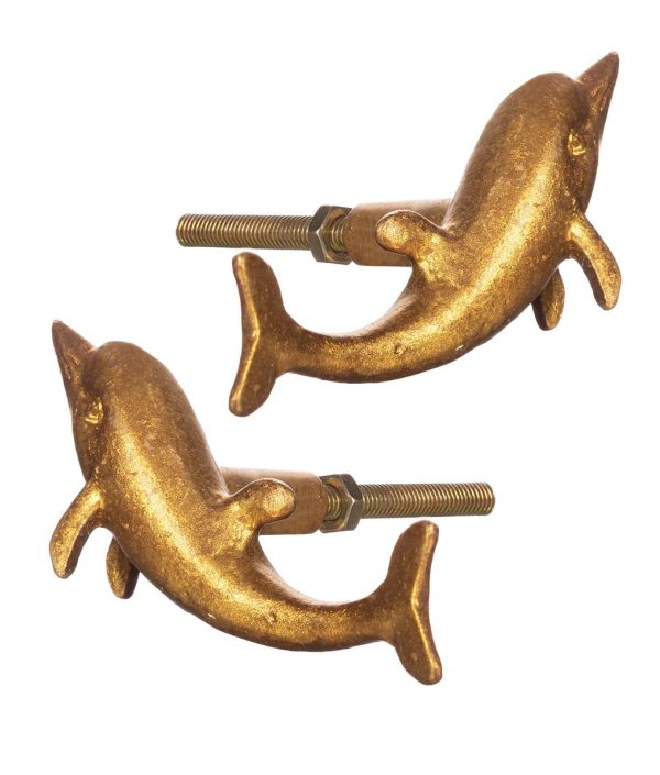 Sass & Belle, knopp guld delfin 2-pack