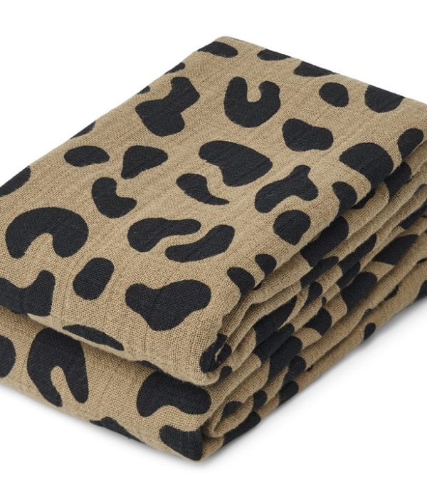 Liewood, Lewis snuttefilt 2-pack, Mega leo oat mix