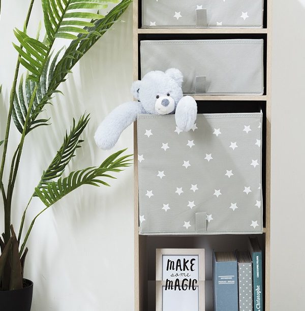 Förvaringskorg Grå stjärnor