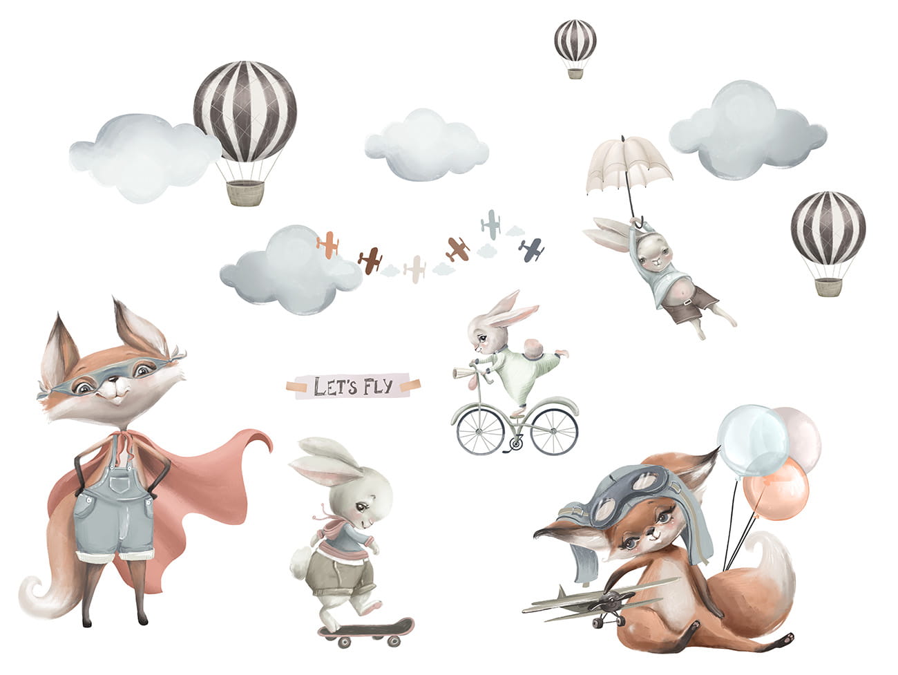 Veggklistremerke Let`s fly