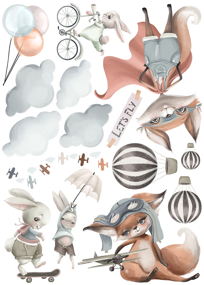 Veggklistremerke Let`s fly - Bilde 4