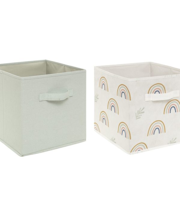 Förvaringskorg Rainbow green, 2-pack