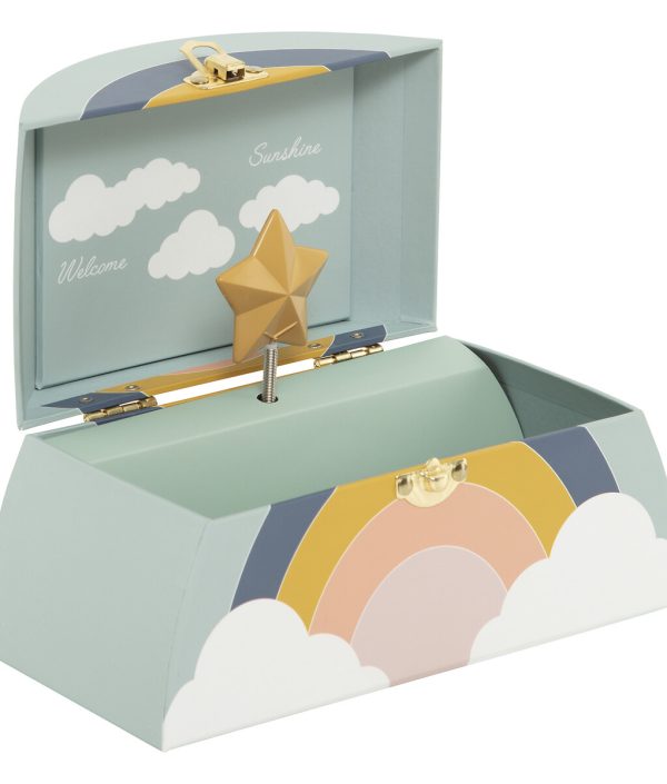 Förvaringslåda speldosa, regnbåge