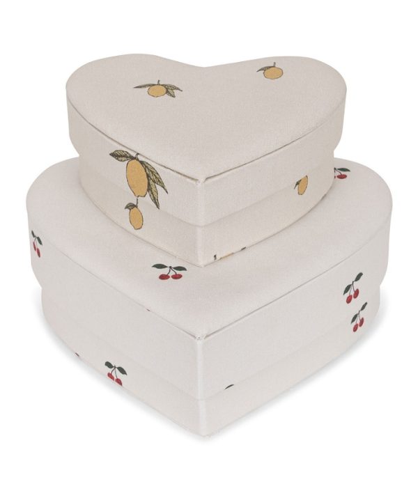 Konges Sløjd, förvaringslådor heart box, Cherry/Lemon