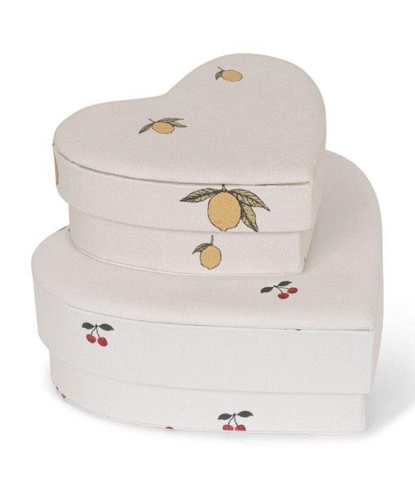 Konges Sløjd, förvaringslådor heart box, Cherry/Lemon
