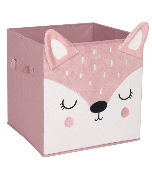 Förvaringskorg sammet rosa teddy