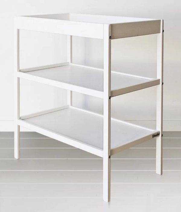 Klassisk hylla skötbord, vit