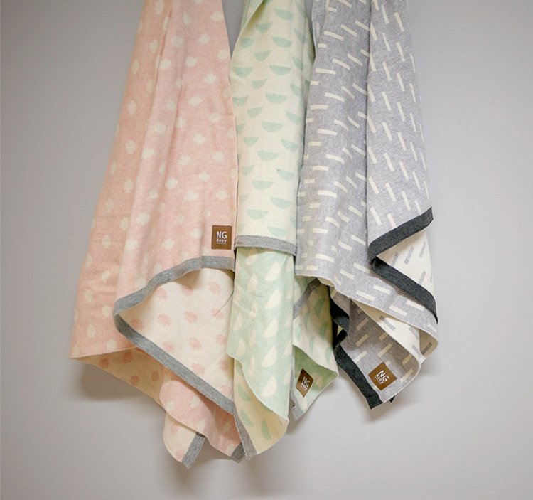 NG Baby Bomullsfilt jaquardstickad grå - Bild 3