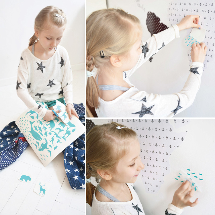 Dekornik, Väggklistermärke världskarta svart - Bild 5